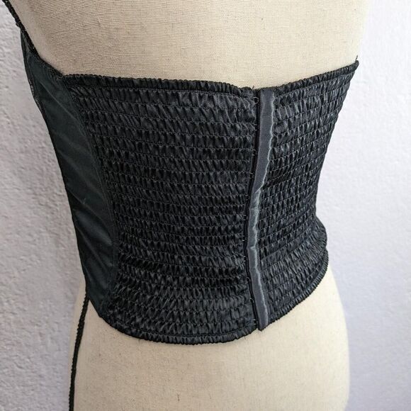 Vintage Victoria's Secret Gold Label black lace beaded overbust corset top - Picture 3 of 4